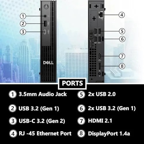 The Dell Pro Micro desktop displaying multiple open office applications