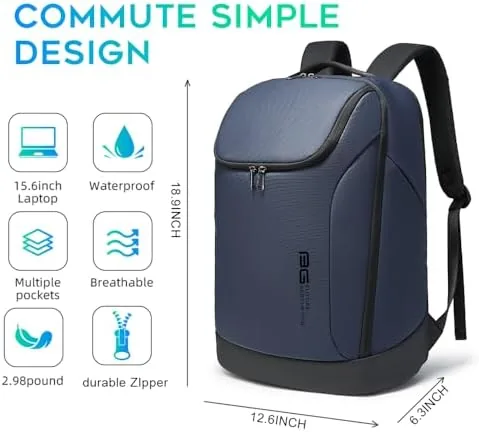 Close look at the BANGE Business Commute Backpack Waterproof fit 15.6 Inch adopt in build quality