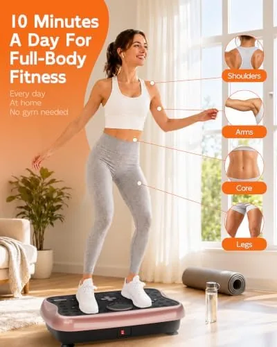 Performing a squat on the vibrating plate during a workout