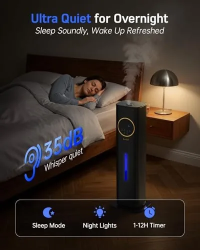 Another view of the Humidifiers for Bedroom 500 sq ft,2.1Gal/8L Cool Mist Humidifier Large