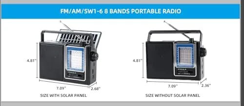 Detail shot of the Portable Radio AM FM,Bluetooth, Rechargeable Retro Radio with Best Sound features