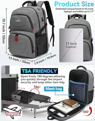 Close look at the ProEtrade Travel Backpack, Extra Large Laptop Backpack Business Anti Theft build quality