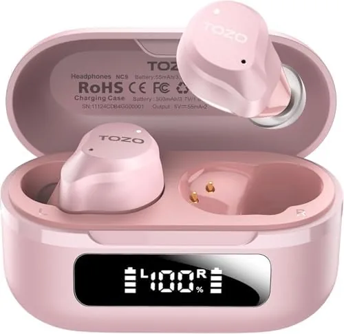 TOZO NC9 Hybrid Active Noise Cancelling Wireless Earbuds, 60H, LED Display | 6 Mic Review: Tested and Rated