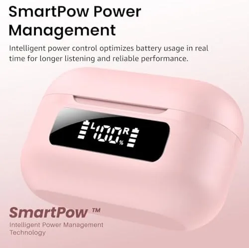 Another view of the TOZO NC9 Hybrid Active Noise Cancelling Wireless Earbuds, 60H, LED