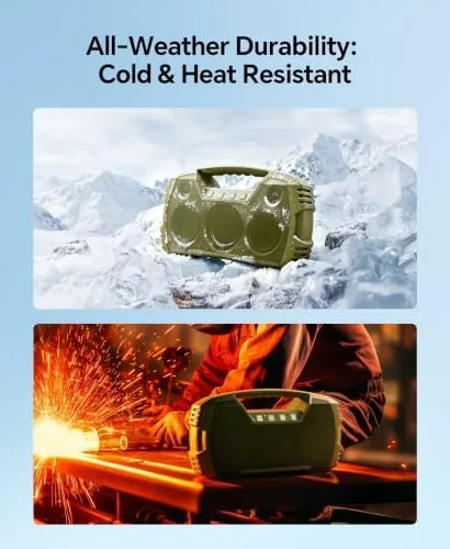 The Outdoor Bluetooth Speaker, IPX7 Waterproof, 90W Peak, 32H, Thyme Green compared in context
