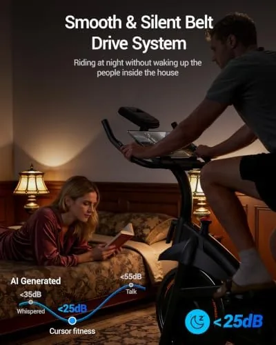 The bike console and app showing a completed workout session
