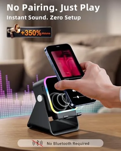 Close look at the Induction Speaker 5-in-1 Wireless Bluetooth Audio for iPhone Android | build quality