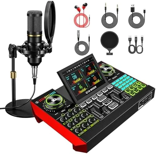 podcast equipment bundle, live sound card, streaming audio mixer, Podcast microphone bundle for PC/mobile Review: Tested and Rated