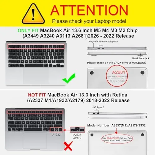 Close look at the Fintie Case for MacBook Air 13 inch A3449/A3240/A3113/A2681 2022-2026 | build quality