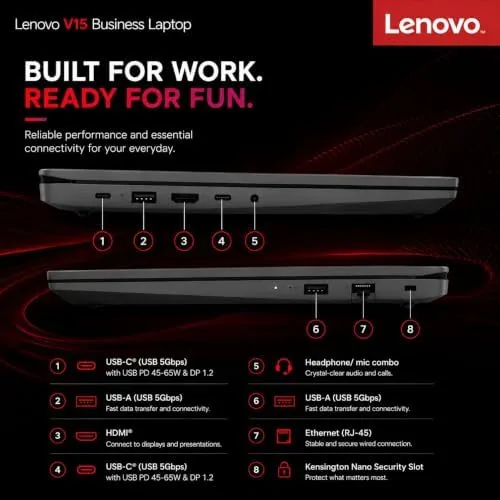 The Lenovo laptop next to a smaller 14 inch business laptop