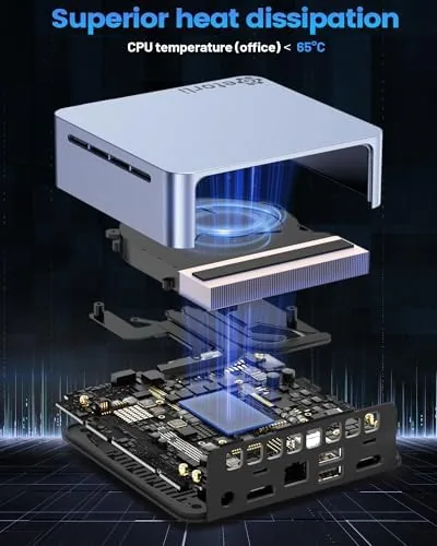 Getorli Mini PC connected to a large 4K television for streaming