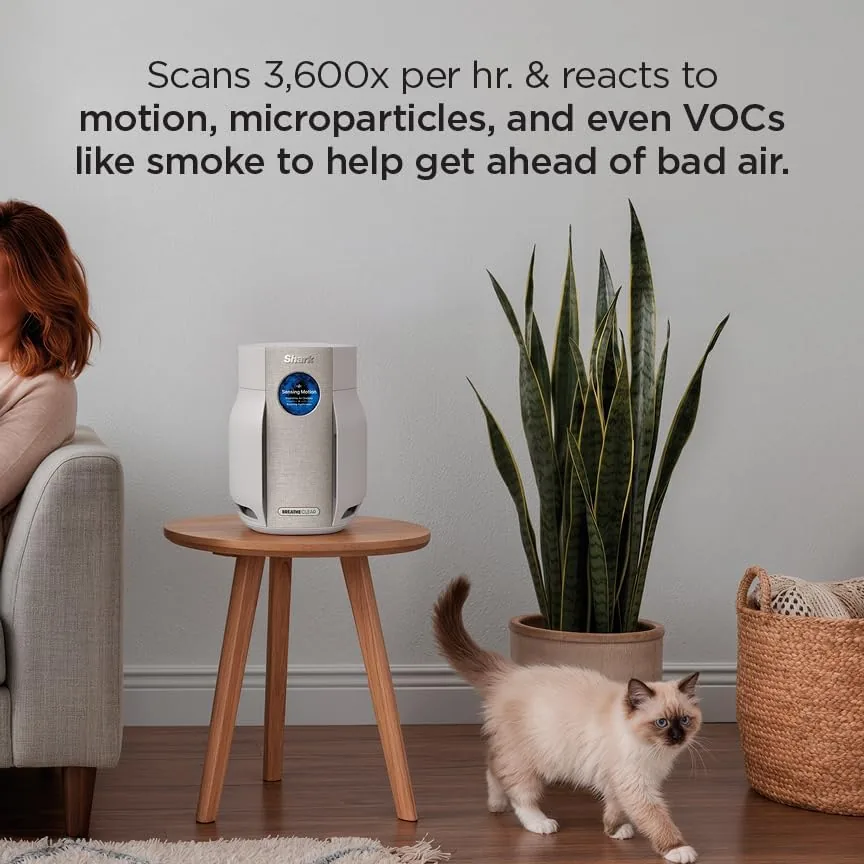 The Shark BreatheClear Compact Pro Smart Air Purifier, HP062, Dove | in real use