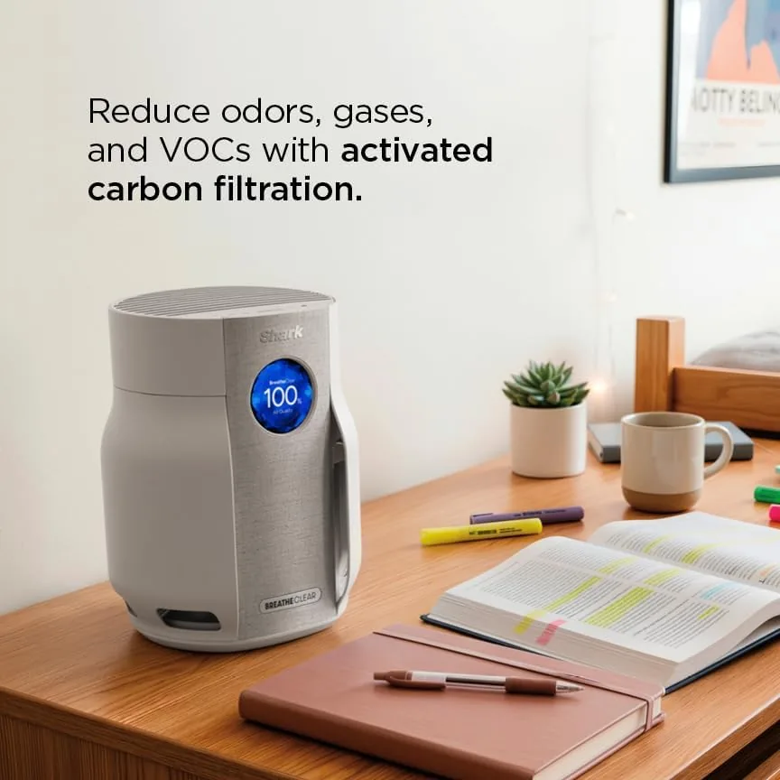 Another view of the Shark BreatheClear Compact Pro Smart Air Purifier, HP062, Dove |