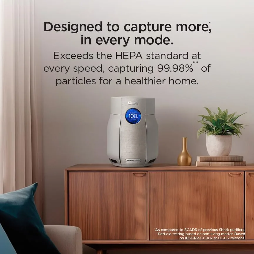 The Shark BreatheClear Compact Pro Smart Air Purifier, HP062, Dove | compared in context