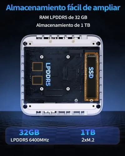 Internal view showing the Ryzen 7 processor and RAM layout
