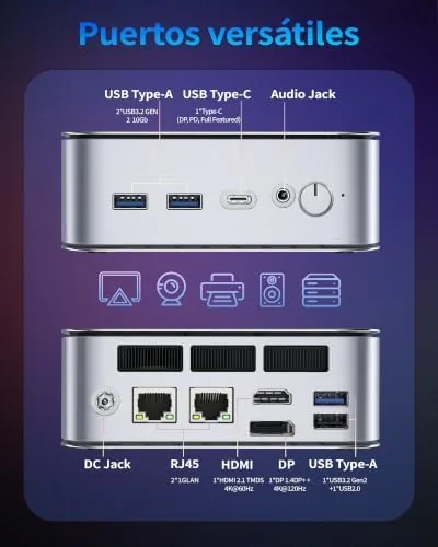 Desktop workspace with the Getorli Mini PC running productivity apps