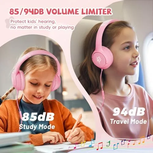 Close look at the USB C Headphones Wired for Kids, 85/94dB Volume Limit With build quality