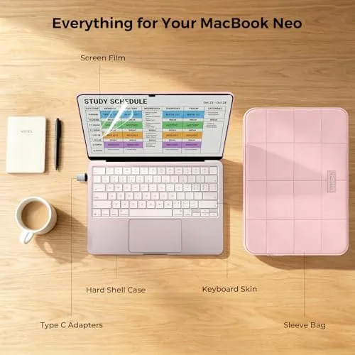 The EooCoo for MacBook Neo Case 13 inch 2026 Model A3404 compared in context
