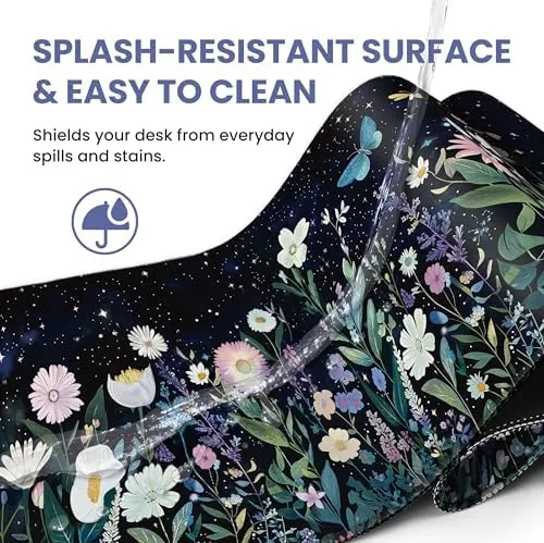 Another view of the Aesthetic Desk Mat, Cute Celestial Garden Desk Pad Protector for