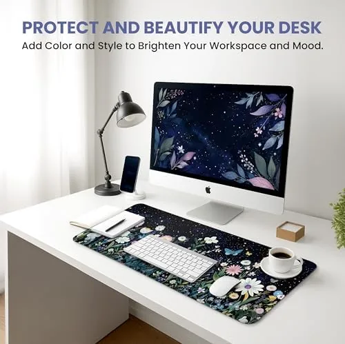 The Aesthetic Desk Mat, Cute Celestial Garden Desk Pad Protector for compared in context