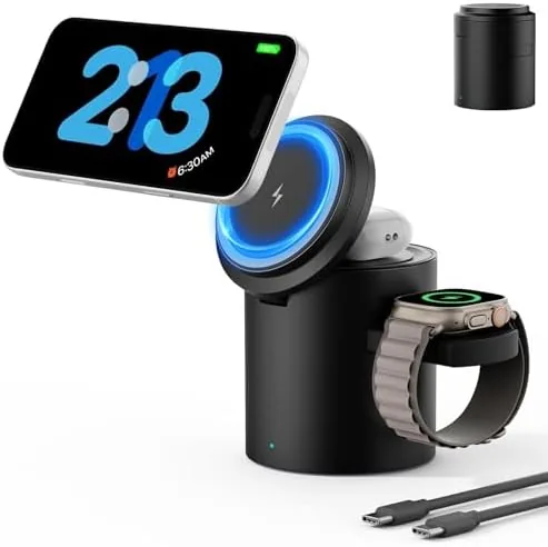 Overview of the Foldable Magnetic 3 in 1 Wireless Charger Stand for iPhone