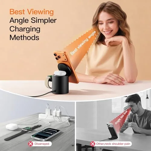 The Foldable Magnetic 3 in 1 Wireless Charger Stand for iPhone compared in context