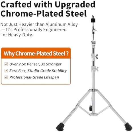 The Heavy-Duty Boom Cymbal Stand with Extension Arm and Clamp Mount compared in context