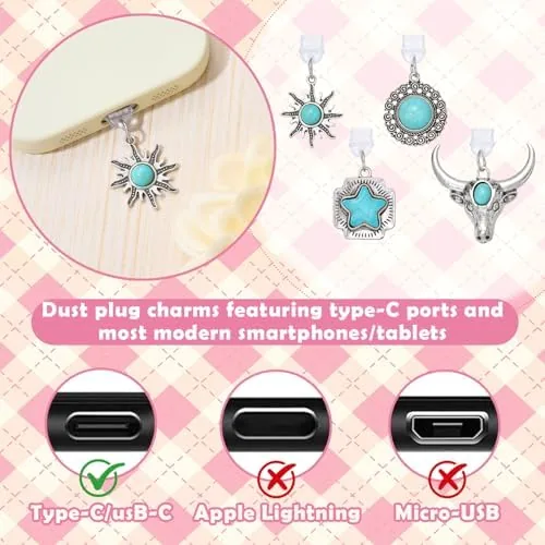 The Fun Phone Charm Chain for E-Reader with 4Pcs USB C in real use