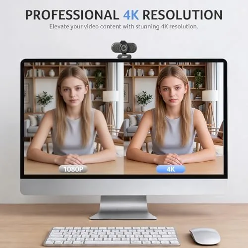 Close look at the Acer A640 4K Webcam with AI Noise Canceling Mic for build quality