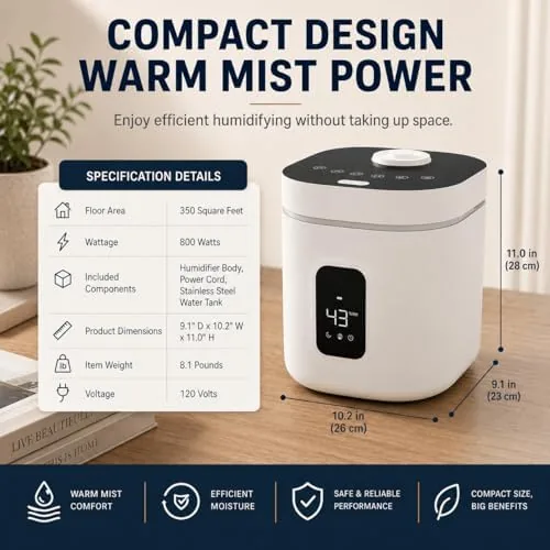 The 3.5L Stainless Steel Warm Mist Humidifier | Top fill steam in real use
