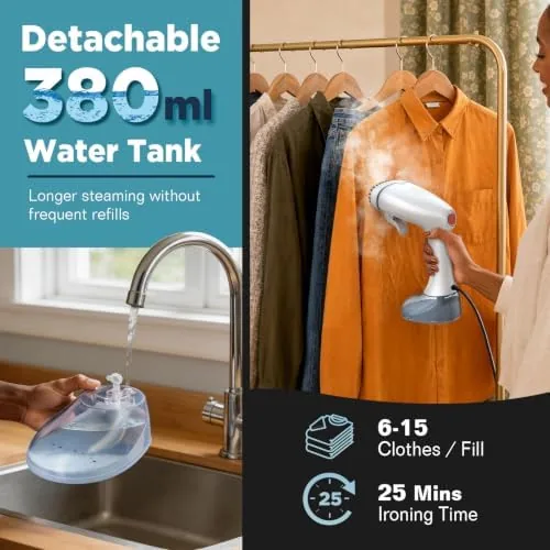 The Steamer for Clothes, 1800W Clothes Steamer Handheld Garment Steamer with compared in context