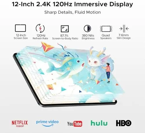 The P12 Pro 12 Inch Tablet, 2.4K 120Hz Android 16 Tablet in real use