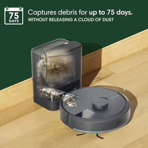 Roomba 105X Combo docking into the AutoEmpty dock for self-emptying