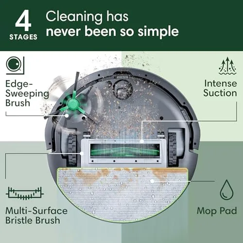 Roomba 105X Combo cleaning pet hair from a carpeted living room