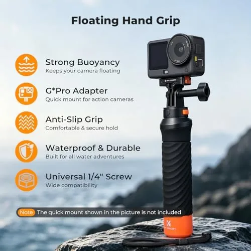 Close look at the K&F CONCEPT Waterproof Floating Hand Grip Action Camera Accessories | build quality