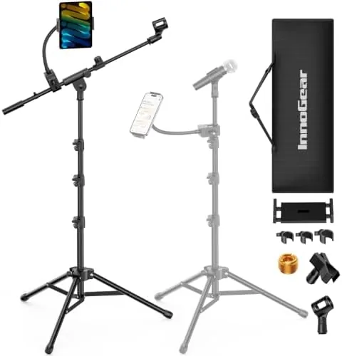 InnoGear Mic Stand Floor Microphone Stand Tablet Phone Holder for Singing | Tripod Base Review: Tested and Rated