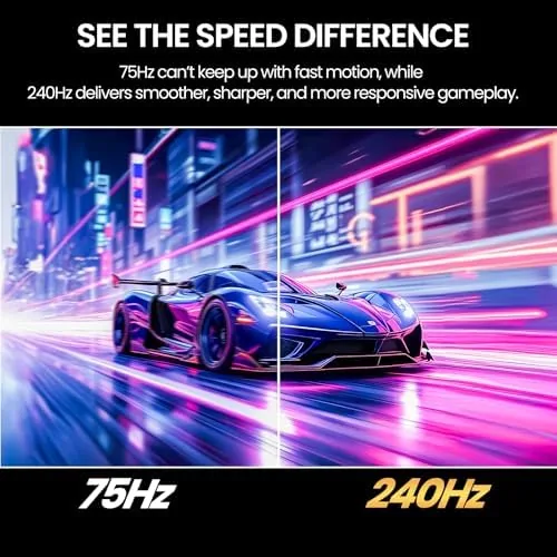 Detail shot of the CRUA 32" 4K UHD 240Hz Curved Gaming Monitor, 1500R VA features