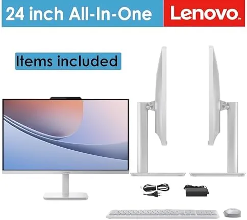 Another view of the Lenovo 24" FHD All-in-One Desktop Computer for Home & Office