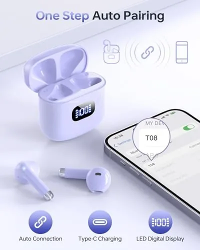 Close look at the KTGEE Wireless Earbuds Bluetooth 5.3 Ear Buds Headphones, 40Hrs Playback build quality