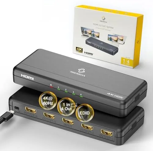 Overview of the 4K HDMI Splitter 1 in 4 Out (Mirror Only) ,