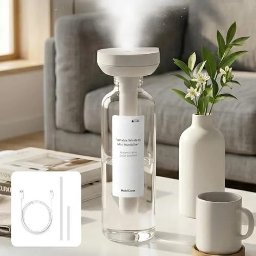 HubiCare Mini Humidifier, Portable Wireless Table Humidifier, USB-C Rechargeable Personal Mist Maker with Adjustable Review: Tested and Rated