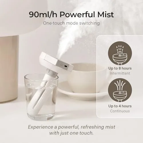 Close look at the HubiCare Mini Humidifier, Portable Wireless Table Humidifier, USB-C Rechargeable Personal build quality