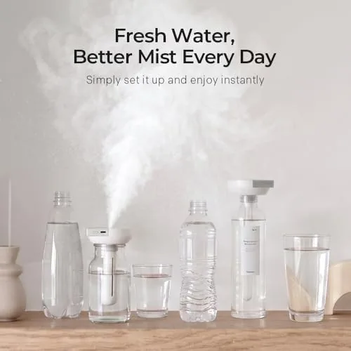 The HubiCare Mini Humidifier, Portable Wireless Table Humidifier, USB-C Rechargeable Personal compared in context