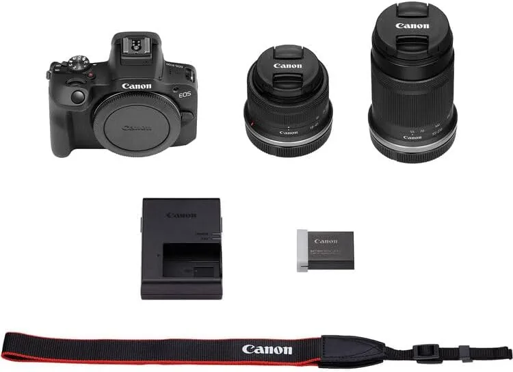 Close look at the Canon EOS R100 Mirrorless Camera with RF-S 18-45mm & 55-210mm build quality