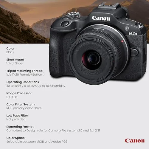 The Canon EOS R100 Mirrorless Camera with RF-S 18-45mm & 55-210mm in real use
