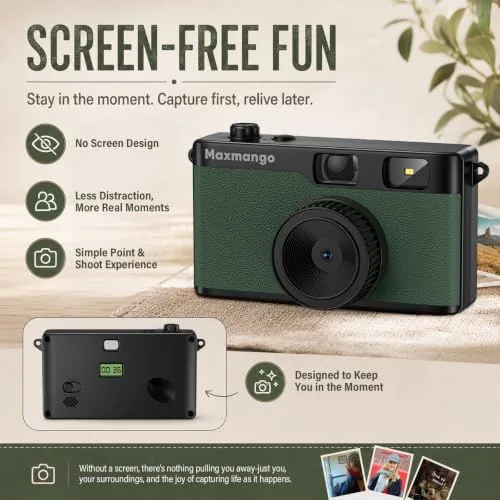 Close look at the Maxmango D53 Vintage Digital Camera - Retro Digital Camera 12MP build quality