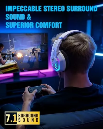 Close up of the memory foam earcup and the RGB lighting on the side