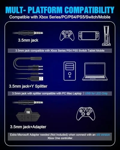 The headset connected to an Xbox controller with game audio playing