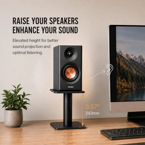 Close look at the Desktop Speaker Stands Pair for 5-8 Inch Studio Monitors & build quality