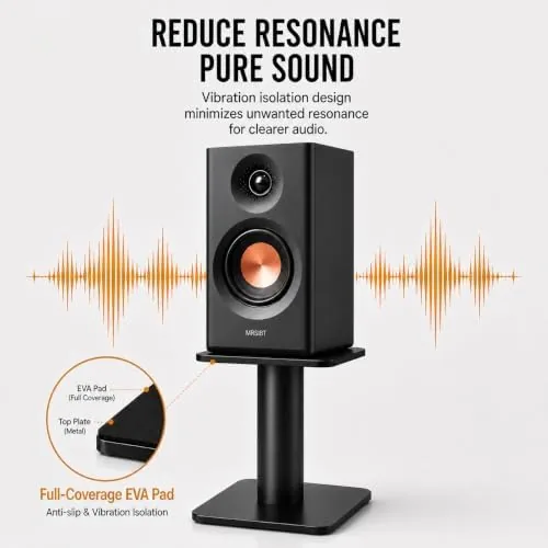 The Desktop Speaker Stands Pair for 5-8 Inch Studio Monitors & in real use